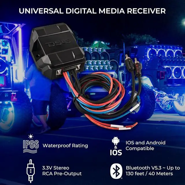 Alt view image 2 of 7 - BTC-Five Universal Wireless Bluetooth 5.3 Audio Receiver, Long Range Up to 130 feet, Water Resistant, iOS and Android Compatible