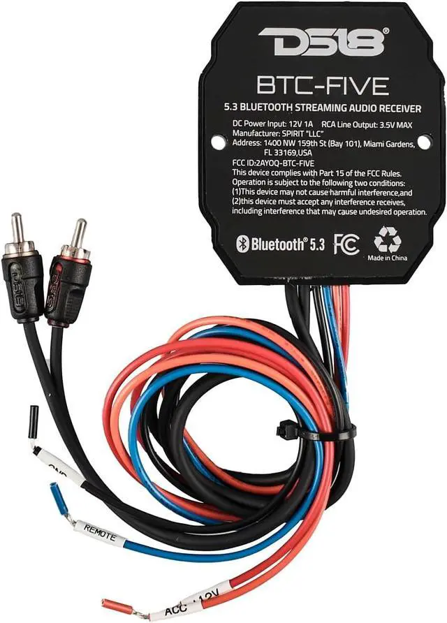 Alt view image 6 of 7 - BTC-Five Universal Wireless Bluetooth 5.3 Audio Receiver, Long Range Up to 130 feet, Water Resistant, iOS and Android Compatible