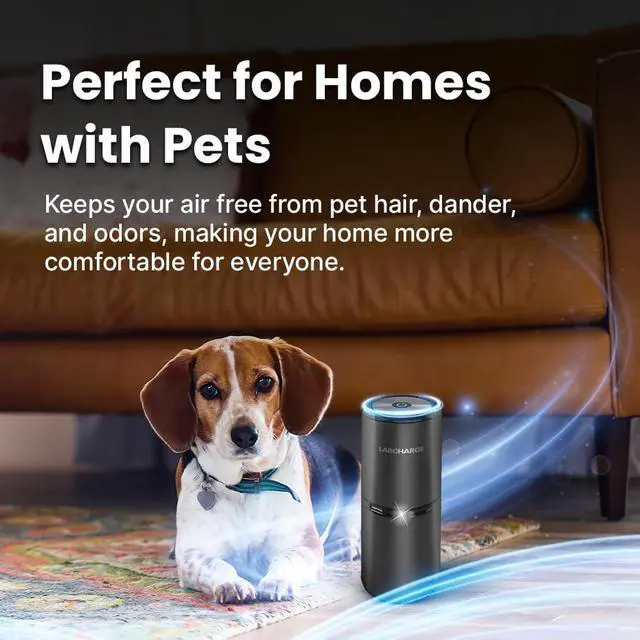 Alt view image 3 of 7 - LabCharge Compact Air Purifier - Covers 250 Sq Ft Ideal for Bedroom or Dorm Room Silent HEPA Filter Captures Dust and Pollutants Portable, Mini Small Spaces