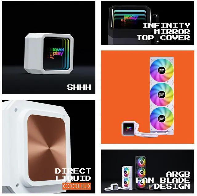 Alt view image 2 of 7 - Llplay CL360 ARGB 360mm AIO PC CPU Liquid Water Cooler  LGA1851, LGA1700,  AM5,  AM4 (White, 360MM)