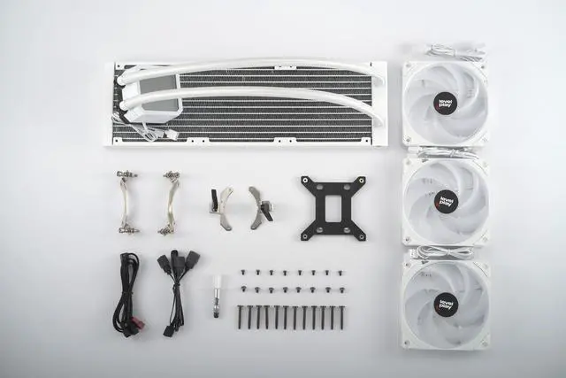 Alt view image 7 of 7 - Llplay CL360 ARGB 360mm AIO PC CPU Liquid Water Cooler  LGA1851, LGA1700,  AM5,  AM4 (White, 360MM)