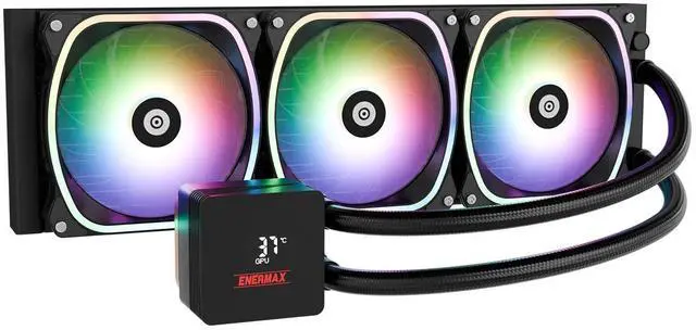 Main image of AquaFusion V2 360mm ARGB AIO CPU Liquid Cooler w/Digital Display, 3X 120mm PWM Fan 380W TDP, for  1851/1700/1200/115X,  AM5/AM4