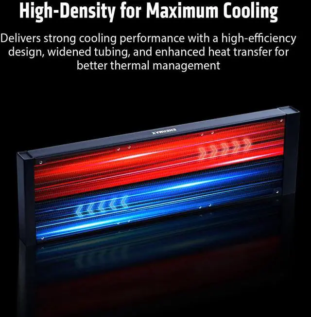 Alt view image 6 of 7 - AquaFusion V2 360mm ARGB AIO CPU Liquid Cooler w/Digital Display, 3X 120mm PWM Fan 380W TDP, for  1851/1700/1200/115X,  AM5/AM4