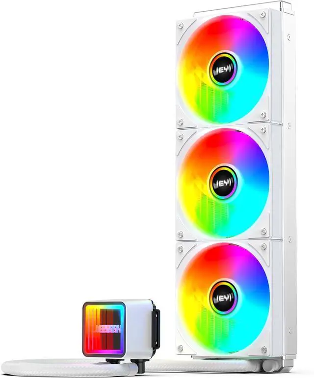 Main image of 360mm AIO CPU Water Cooler,Refrigeracion Liquida 360mm Water Cooling, Mirror Efficient PWM-Controlled Pump,for  AM5/AM4, LGA1851/1700,iArcticStorm 360 mm White,4.72"x15.47"x2.01"