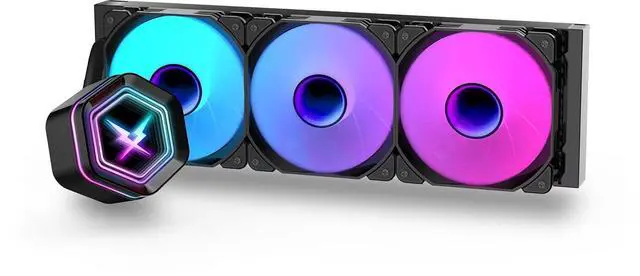 Main image of NC360 ARGB AIO CPU Liquid Cooler, 360mm High-Performance Water Cooling with High-Speed Ceramic Bea Pump, 3X PWM ARGB Fans,  LGA 1851/1700/1200/115X/2011,  AM5/AM4 - Black