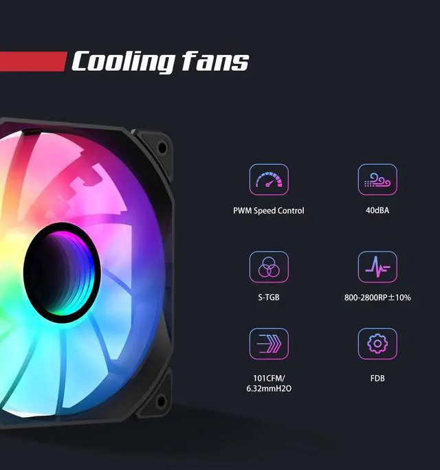 Alt view image 7 of 7 - NC360 ARGB AIO CPU Liquid Cooler, 360mm High-Performance Water Cooling with High-Speed Ceramic Bea Pump, 3X PWM ARGB Fans,  LGA 1851/1700/1200/115X/2011,  AM5/AM4 - Black