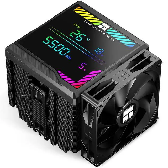 Main image of Peerless Assassin 140 Digital Black CPU Cooler, Double Towers and Double Fans Cooling, CPU Air Cooler, ARGB Digital Screen Top Cover, for AM4/AM5, LGA1851/1700/115X/1200/2011