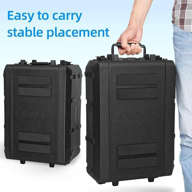 Alt view image 5 of 6 - 4U Rack Case Shallow 12" Depth, 19" Rackmount Flight Cases Easy Installation Port Carry Watertight Dust Proof 2 Space Shockproof Mount Racks with Microphone Compments Space Saving