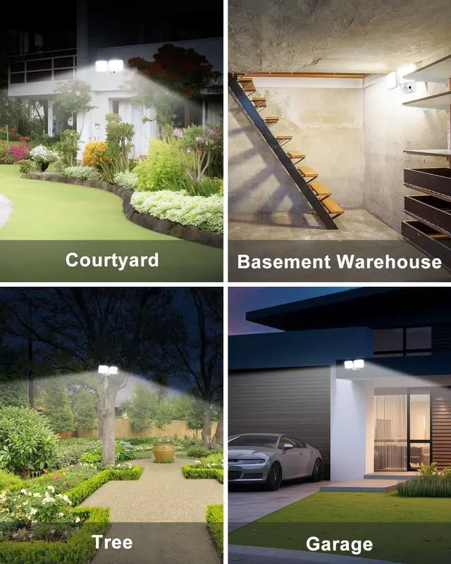 Alt view image 6 of 7 - Recharge Battery Motion Light, 2500LM & 4000LM Dual Modes Motion Sensor Security Lights, USB Charging Wireless Flood Light Battery Powered, LED Outdoor Lights for Garage,Yard,Porch,Shed(2 Packs)