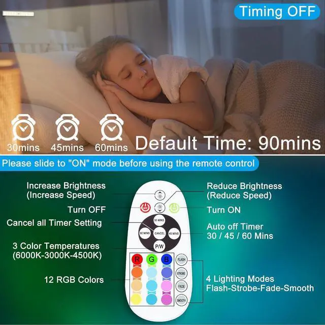 Alt view image 3 of 7 - LED Under Cabinet Lighting Wireless, Dimm LED Closet Light Recharge, Remote Control Kitchen Counter Lighting 15 Color Changing RGB Bar Perfect for Bedroom Indoor Pantry Shelf, 6 Pack