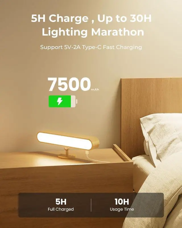 Alt view image 3 of 7 - Recharge LED Wall Sconces Set of Two,Wall Lights for Bedroom with Remote Control and Touch,360° Magnetic Rotation,3 Colors Dimm Brightness Wood Wall Lamps with 15 RGB Colors,2 Pack