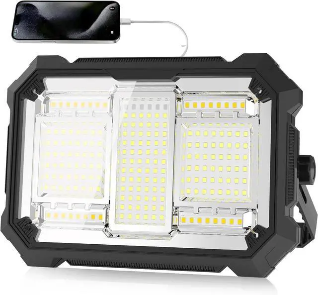 Main image of 400W 32000MAh Recharge Work Light, 206 LED 32000LM Port Flood Light with Standinfinitely dimm function, IP66 Waterproof 4 Modes LED Job Site Lighting Flashlights for Mechanic Car Repair