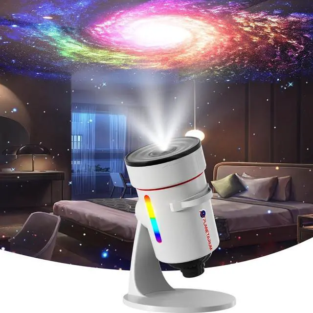 Main image of Star Projector,Galaxy Projector Upgraded Clear Lens, 10 Realistic Planetarium Projector Slides Night Lights LED 8 Color for Bedroom, 360° Rotation, 1/2h Timer Function Ultra-Wide Ceiling Projector