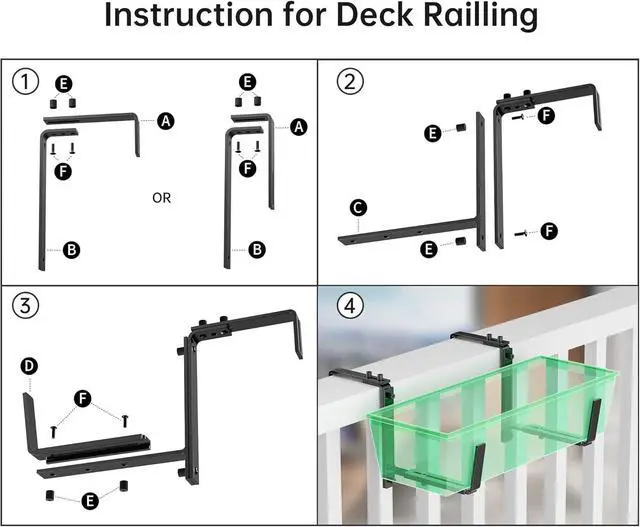 Alt view image 3 of 7 - 6 PCS Adjust Window Box Brackets for Planter Box, Heavy Duty Wall Mounted Hooks Hangers for Flower Baskets Holder Dur, Hanging Brackets for Fence Patio Garden Balcony