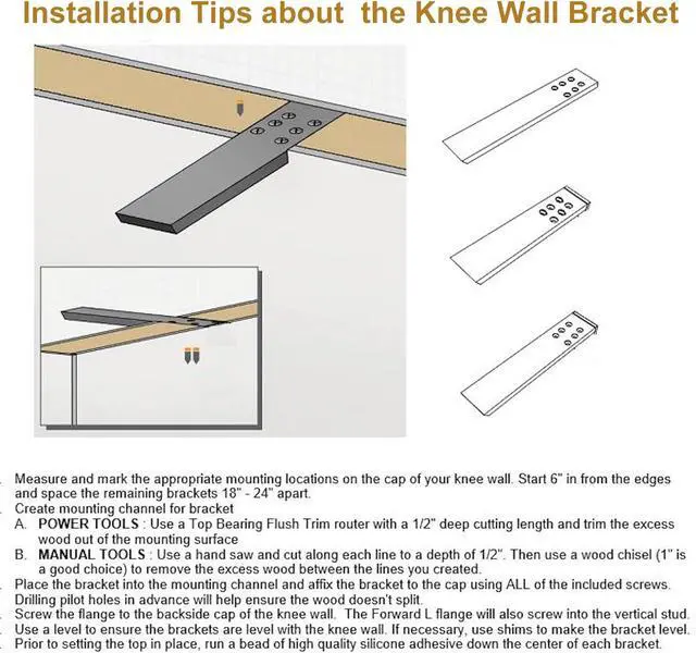 Alt view image 3 of 6 - LX2.5 Heavy Duty Knee Wall Support Bracket - 3 Pack, 16" L x 2.5" W, 3/8" Thick, Floating Bracket for Quz/Granite/Wood/Concrete Countertops, Screws Included