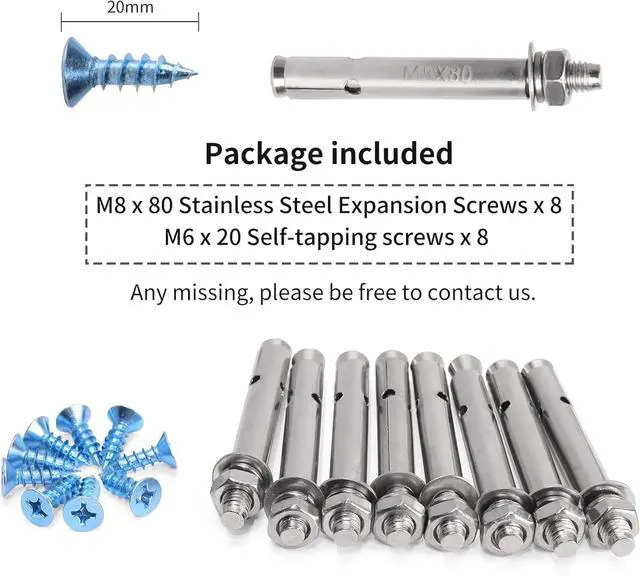 Alt view image 5 of 7 - Shelf Bracket Heavy Duty 12x8x2 in, 1/5IN Extra Thick Solid L Brackets Stainless Steel Countertop Bar Top Support Brackets Wall Mounted, Includes Hardware, 2 Pack