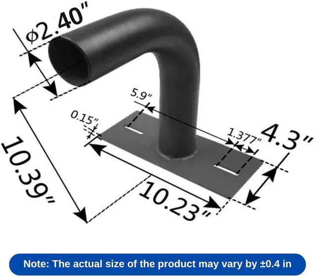 Alt view image 2 of 5 - Wall Mount Bracket with 2-3/8"O.D., Heavy Duty Steel Parking Lot Light Mounted Extension Arm J Shape Sturdy Welded Mounting Bracket for Outdoor Street Slip Fit Shoebox Lights