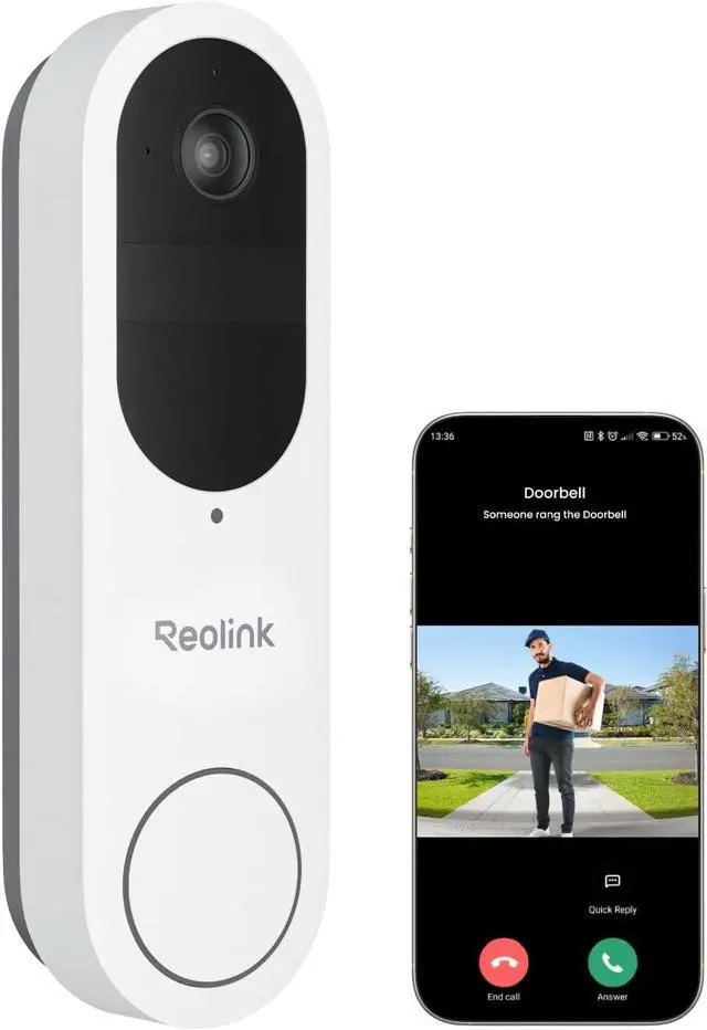 Main image of Wireless Video Doorbell Camera, Battery Version, 2K 150°x150° Head-to-Toe View, 2.4/5 GHz Dual-Band WiFi, Person/Vehicle/Package Detection, Two-Way Talk, No Monthly Fees (Chime not Included)