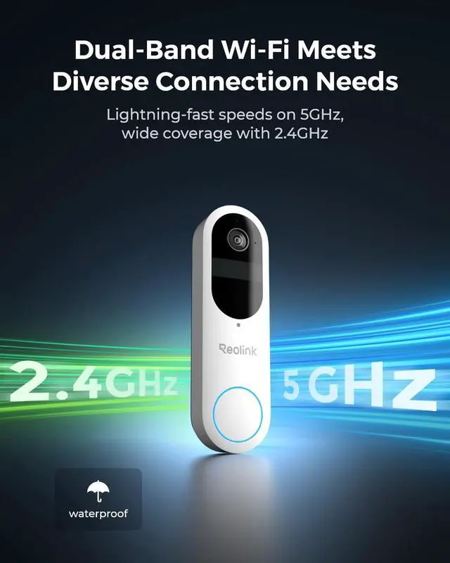 Alt view image 6 of 7 - Wireless Video Doorbell Camera, Battery Version, 2K 150°x150° Head-to-Toe View, 2.4/5 GHz Dual-Band WiFi, Person/Vehicle/Package Detection, Two-Way Talk, No Monthly Fees (Chime not Included)