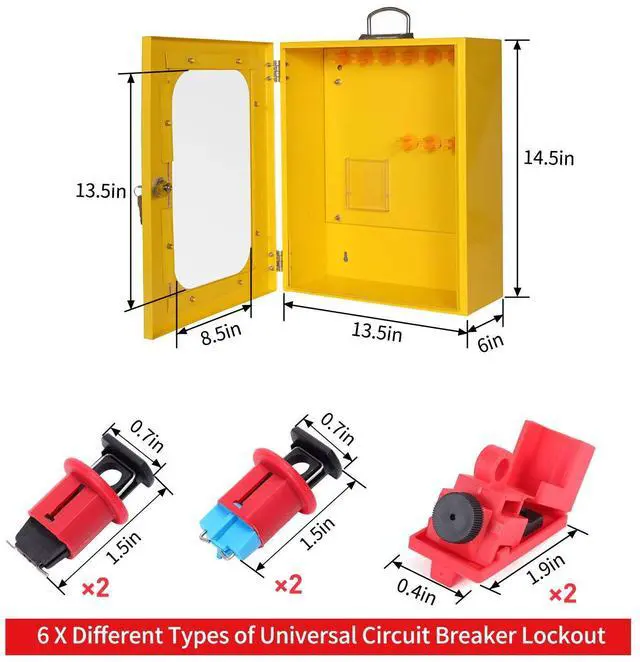 Alt view image 4 of 7 - Lockout Tagout Station Breaker Loto Kit Loto Hasps,Loto Tags,Circuit Breaker Lockout,Ball Valve Lockout,Electrical Plug Lockout,Steel C Lockout for Loto Station Lock Out Tag Out Kit