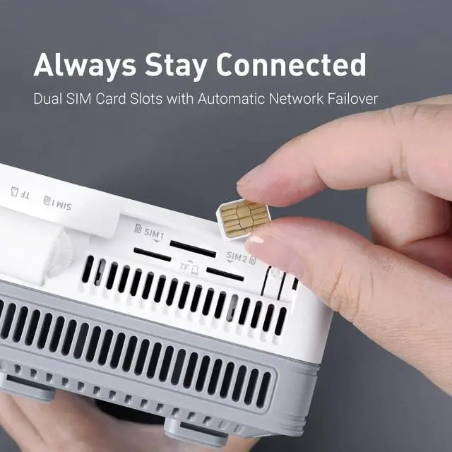 Alt view image 3 of 7 - GL-XE3000 (Puli AX) 5G Router with Dual SIM Card Slot, Wi-Fi 6 Cellular Routers, Built-in Battery, Multi-WAN, VPN, OpenWrt, Secure 5G Router for Office, Retail, nts, Business