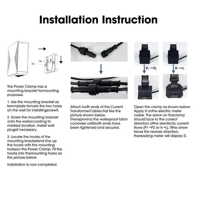 Alt view image 5 of 7 - Tuya App WiFi Sm Power Energy KWh Meter Monito 3 Phase Single Phase with 120A CT Clamp Transformer (16MM Diameter Hole) for Sm Home Voltage Current Power Energy Consumption Monitor Meter