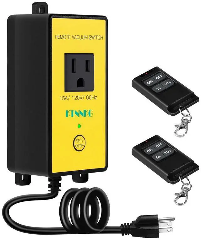 Main image of Remote Automatic Vacuum Switch, 120V Wireless Dust Collector Ster Outlet, Auto On Off Switch with 2 Remotes, Support 5S 10S Delay(Continue Clea Debris)