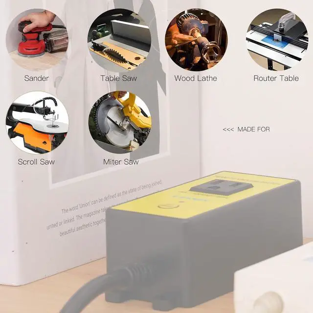 Alt view image 4 of 7 - Remote Automatic Vacuum Switch, 120V Wireless Dust Collector Ster Outlet, Auto On Off Switch with 2 Remotes, Support 5S 10S Delay(Continue Clea Debris)