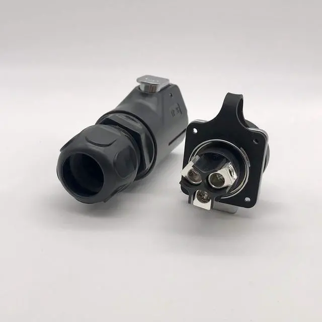 Main image of 3 Pin 50Amp Power Industrial Circular Connector, Male Plug & Female Panel Mount Receptacles Socket Jack, Rated 50amp, Outdoor Waterproof IP67, Easy Plug and Pull, Screw Locking Termination