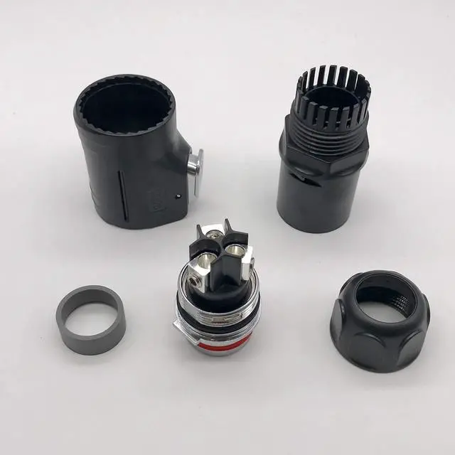 Alt view image 2 of 4 - 3 Pin 50Amp Power Industrial Circular Connector, Male Plug & Female Panel Mount Receptacles Socket Jack, Rated 50amp, Outdoor Waterproof IP67, Easy Plug and Pull, Screw Locking Termination