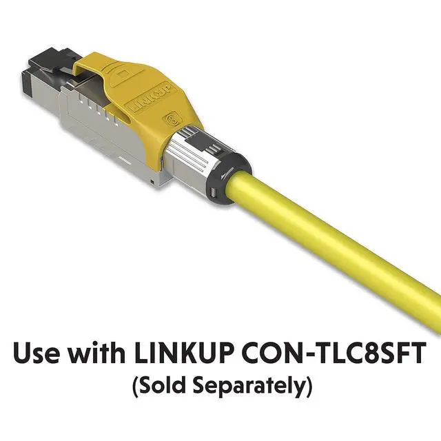 Alt view image 3 of 7 - LINKUP - Cat8 Ethernet Cable S/FTP 22AWG Screened Solid Cable | 2000MHz (2GHz) up to 40Gbps | Future 5th-Gen Ethernet LAN Network 40G Structure Wires |Yellow| 50 Meter Bulk (Termination Required)