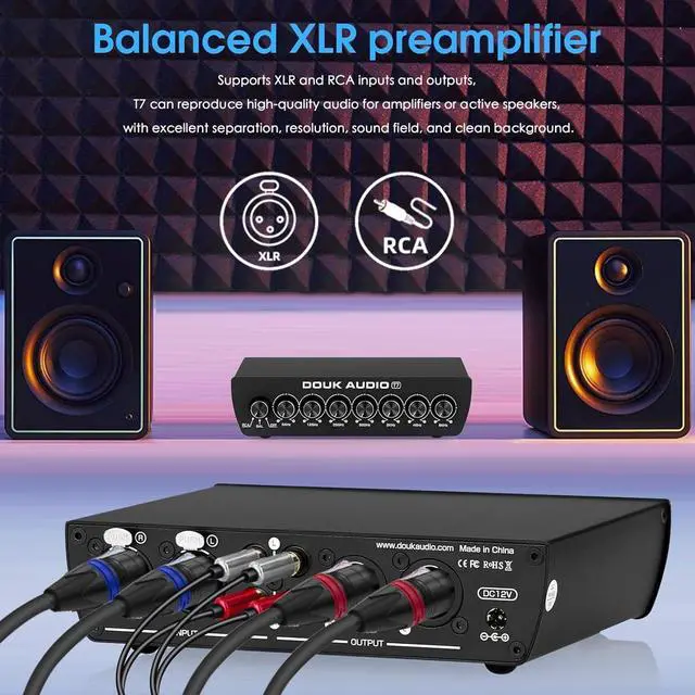 Alt view image 4 of 7 - 7 Band Equalizer Balanced EQ Audio Preamp with XLR RCA Input and Output for Home Stereo, Amplifier, Computer Speaker (T7)