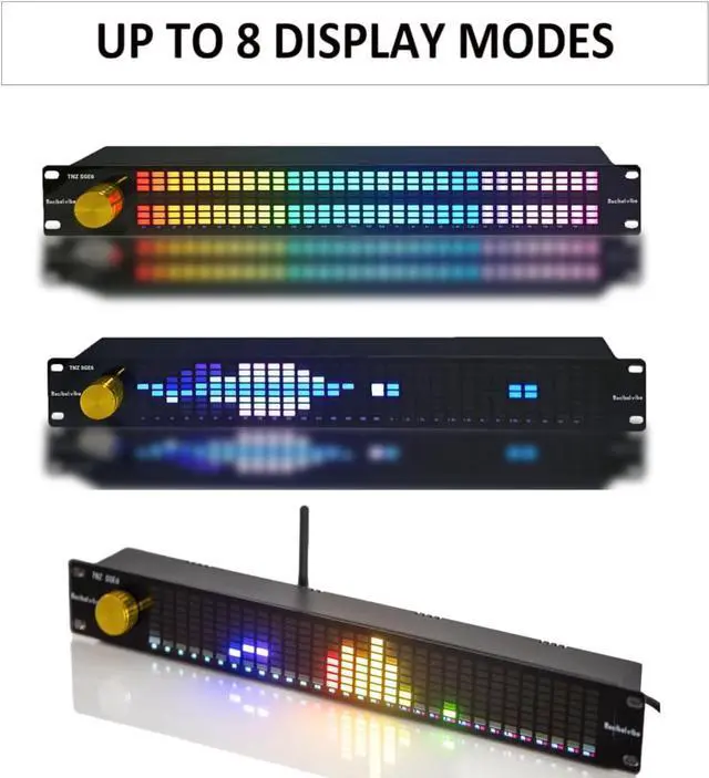 Alt view image 4 of 7 - TNZ SGE6 - Audio Graphic Equalizer with Rear RCA/3.5 Auxiliary Input and Output, Built-in Microphone, USB and Bluetooth Input, Preamp for Home Audio, DJ, HiFi Audio Setup (Gold)