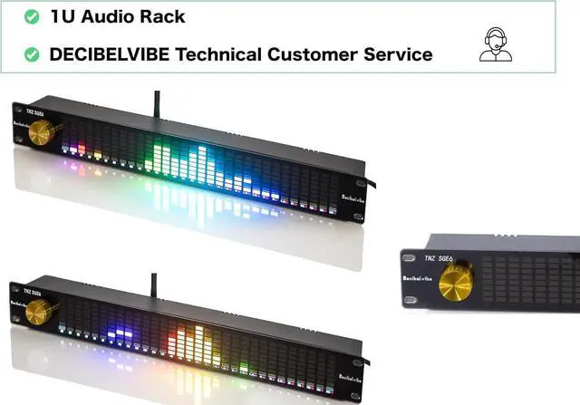 Alt view image 6 of 7 - TNZ SGE6 - Audio Graphic Equalizer with Rear RCA/3.5 Auxiliary Input and Output, Built-in Microphone, USB and Bluetooth Input, Preamp for Home Audio, DJ, HiFi Audio Setup (Gold)