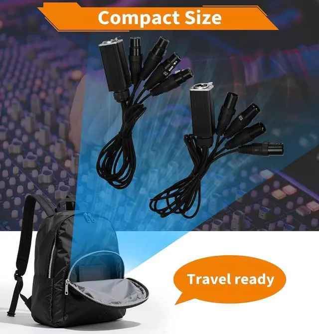 Alt view image 6 of 7 - XLR Snake C to Ethercon C, 4 Channel 3-pin Multi Network Snake Receiverwith Cat5/cat6 Network Snake Receiver, for Stage and Recording Studio,3 Feet (1 Male+1 Female)