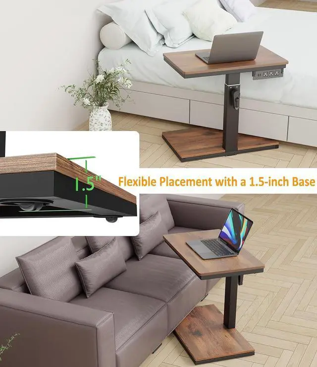 Alt view image 4 of 7 - Height Adjust Computer Tower Stand with Wheels and Charging Station,2-Tier PC Stand for Floor or Carpet,PC Holder Under Desk for ATX-Case,Office,Home,Gaming Room