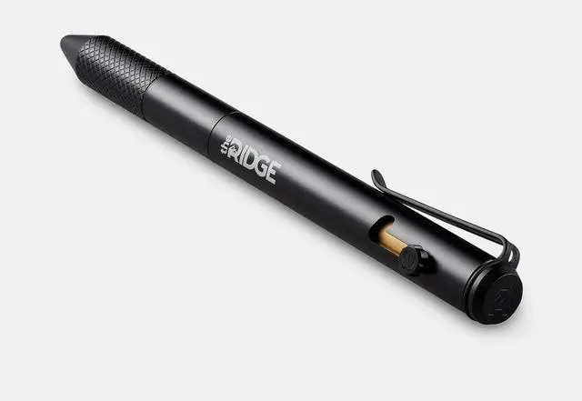 Alt view image 4 of 7 - Ridge Bolt Action Pen - CNC Machined ryday Carry Pen, Knurled Grip, Pressurized Refill, Manganese Sp Steel Clip, Compact Pocket EDC Pen with Schmidt EasyFlow 9000 (Royal Black)