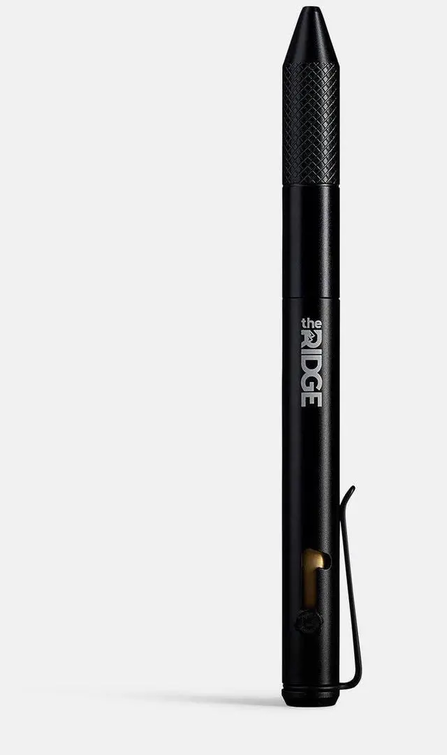Alt view image 5 of 7 - Ridge Bolt Action Pen - CNC Machined ryday Carry Pen, Knurled Grip, Pressurized Refill, Manganese Sp Steel Clip, Compact Pocket EDC Pen with Schmidt EasyFlow 9000 (Royal Black)
