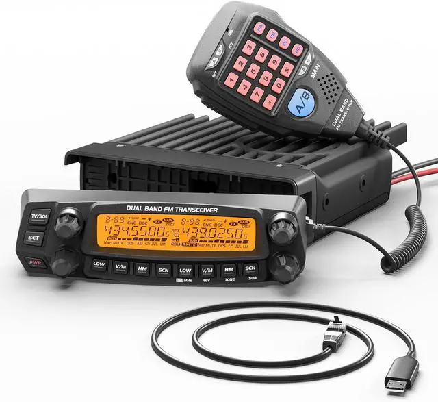 Main image of DB50 Dual Band Mobile Radio Transceiver, UHF VHF 50W High Power Amateur Ham Radio, Multi-Band Receiver with Detach Front Panel, Programming C, CTCSS/DCS, Chirp Programm