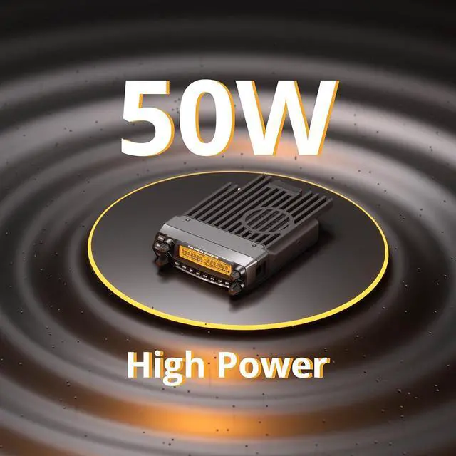 Alt view image 2 of 7 - DB50 Dual Band Mobile Radio Transceiver, UHF VHF 50W High Power Amateur Ham Radio, Multi-Band Receiver with Detach Front Panel, Programming C, CTCSS/DCS, Chirp Programm