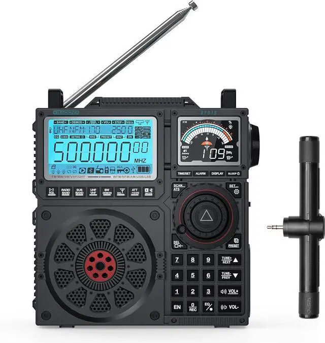 Main image of RF919 SSB Shortwave Radio with NOAA Weather Band, Full Band FM AM SW VHF UHF AIR CB WB and SSB Receiver, with Antenna Tuner, 3 External Antenna Ports, 5000mAh Recharge Battery (Black)