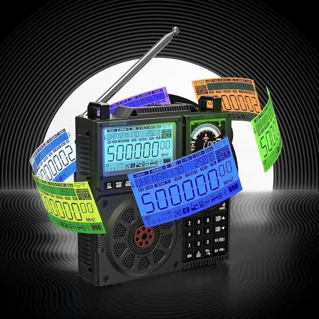 Alt view image 7 of 7 - RF919 SSB Shortwave Radio with NOAA Weather Band, Full Band FM AM SW VHF UHF AIR CB WB and SSB Receiver, with Antenna Tuner, 3 External Antenna Ports, 5000mAh Recharge Battery (Black)