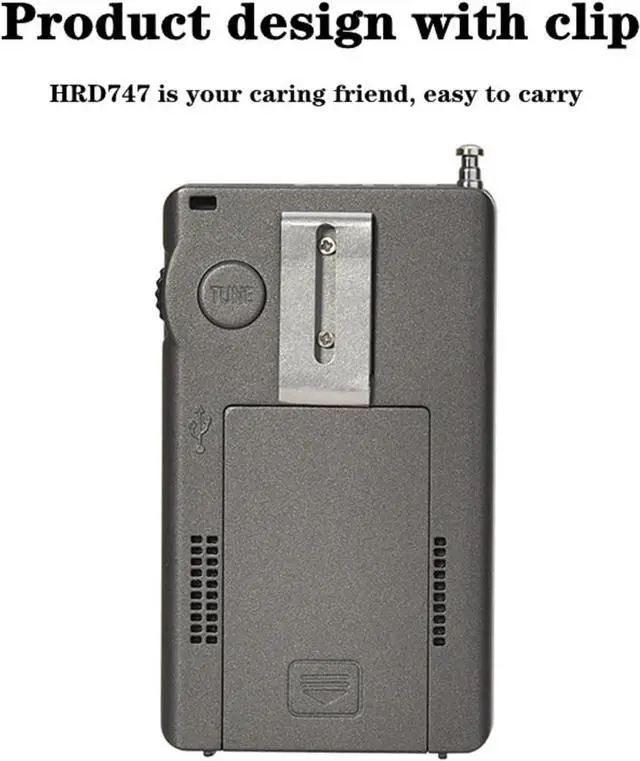 Alt view image 4 of 7 - HRD-747 SSB Shortwave Radio FM MW SW CB AIR VHF UHF UBD WX Wide Frequence Receiver with NOAA Alert and Sleep Timer,  FM Stereo Recharge Digital Radios with Clock and 9.7ft Wire Antenna