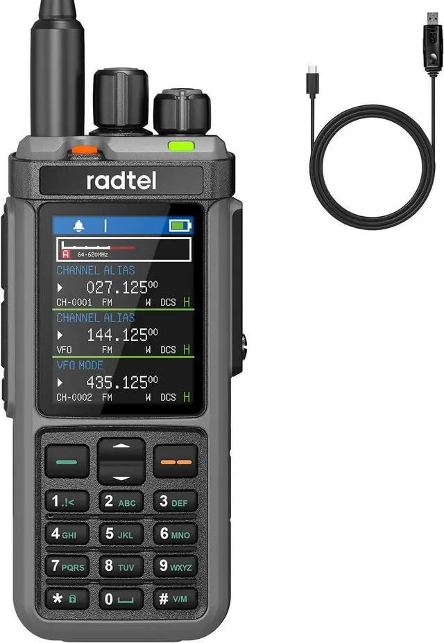 Main image of RT-880 Walkie Talkie 10W Port Ham Radio 1024 Channels HF CB SSB Rx with Cross-Band Repeater, 2.4 Inch Color Display, 2400mAh Recharge Battery,