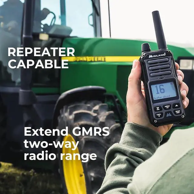 Alt view image 6 of 7 - GXT67 PRO 5W GMRS Radio - Two-Way  Walkie Talkie - Repeater Cap, IP67 Waterproof, Active Noise Canceling, Hands-Free Operation, 99 Channels, 16-Hour Battery -1 Pack