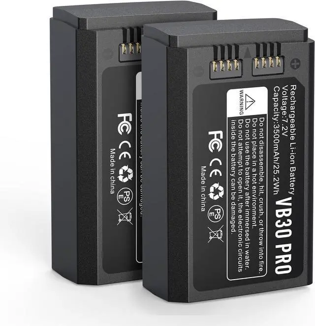 Main image of 2 Pack 3500mAh Replace Battery Compatible with VB30 VB26 VB26A VB26B Camera Flash Speedlite Battery for V1/V1 PRO/AD100 PRO/V850III/V860IIIModel:VB30 PRO