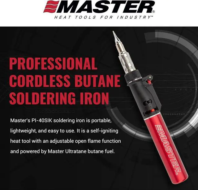 Alt view image 2 of 7 - PI-40SiK Professional Solde Iron Kit, Butane Solde Iron, Cordless and Port with Adjust Solde Temperature, Self-Igniting, Butane-Powered, Professional 7-Piece Kit
