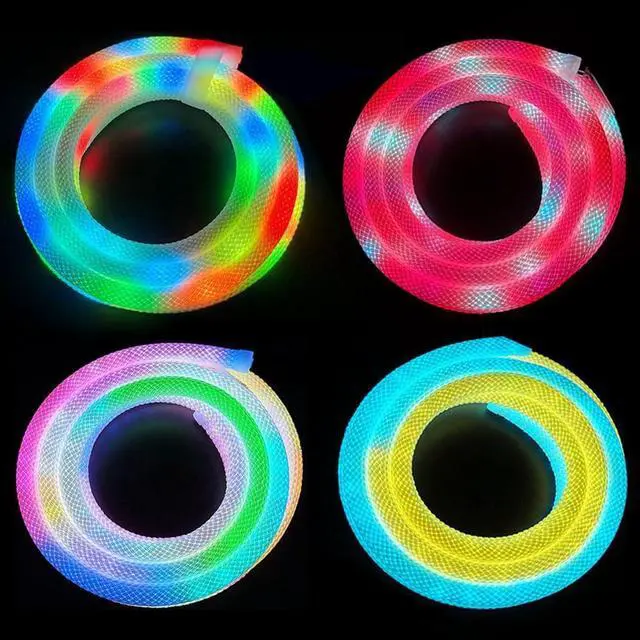 Alt view image 4 of 6 - 16.4FT WS2811 360 Degree Round Reticulate Neon LED Strip with Controller,RGB Nylon Flexible Dream Colorful Rope Light,Bedroom Indoor Outdoor Decoration,DC5V(No Adapter)