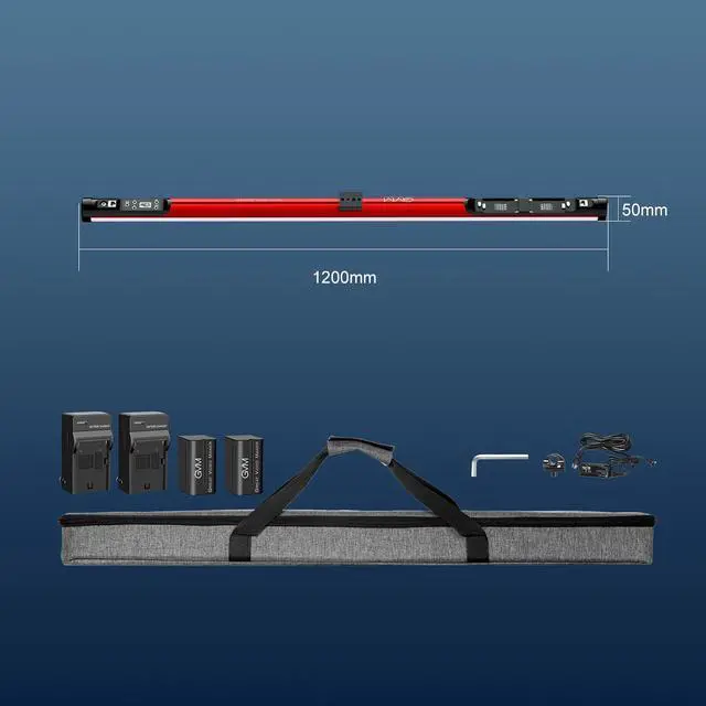 Alt view image 7 of 7 - GVM BD45R LED Video Light, 45W Handheld Wand Light, 48" Full Color LED Tube Light, 2700-10000K Stick Light with APP/DMX Control for Photography, Studio, 12 Scene Effects, MESH Networking