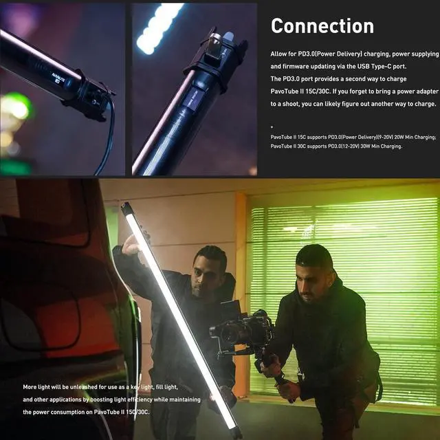 Alt view image 3 of 7 - PavoTube II RGBWW LED Light Tube, Color RGBWW LED Pixel Tube Photography Handheld LED Video Lighting Wand with AC Chargers, Mounts, and Case Battery Powered (PavoTube II 15C 1Kit)